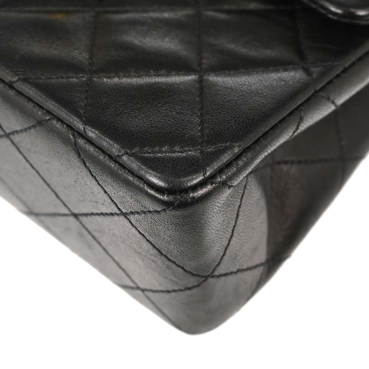 Chanel Black Lambskin Mini Classic Square Flap 17 Shoulder Bag
