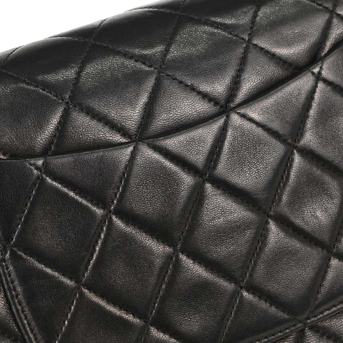 Chanel Black Lambskin Mini Classic Square Flap 17 Shoulder Bag