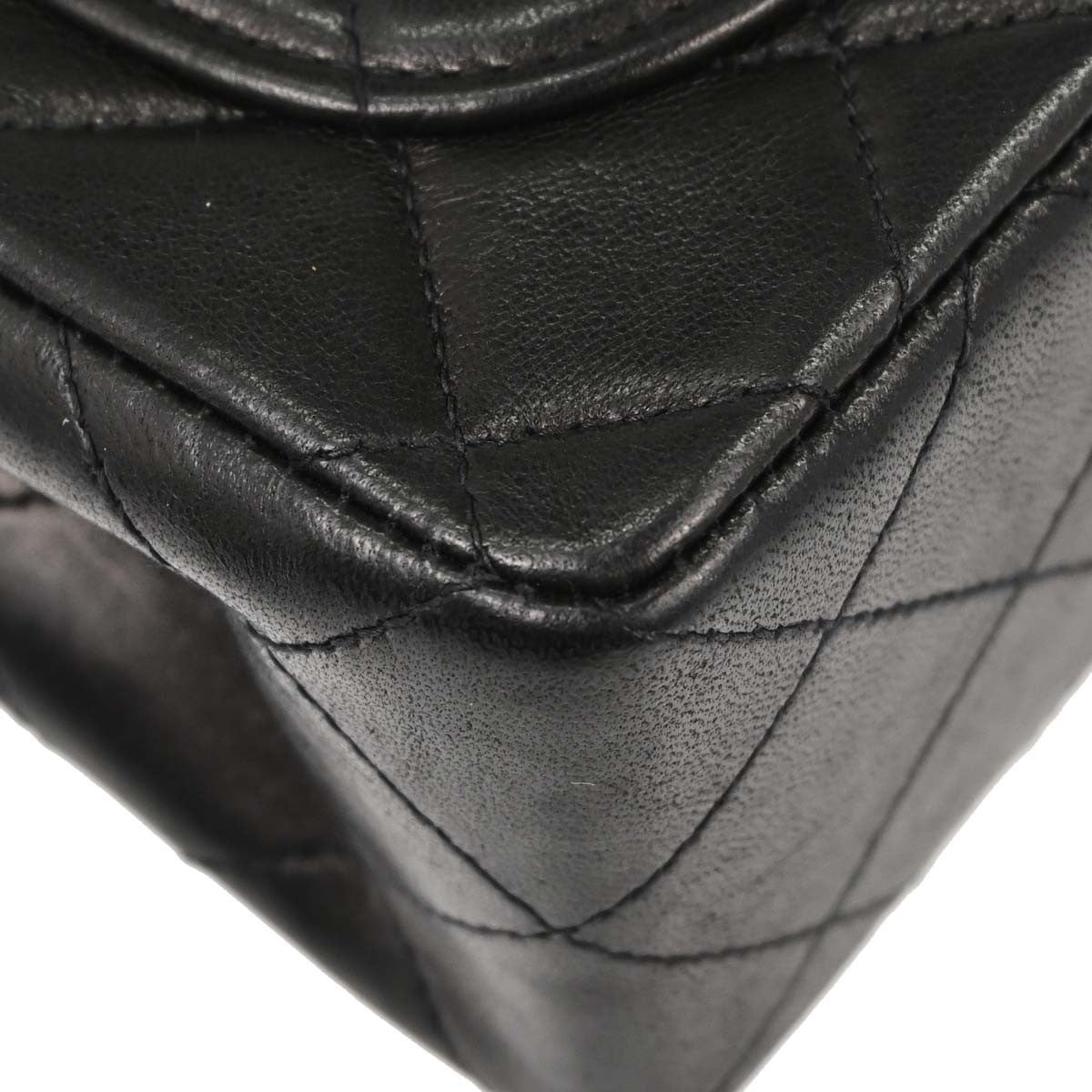Chanel Black Lambskin Mini Classic Square Flap 17 Shoulder Bag
