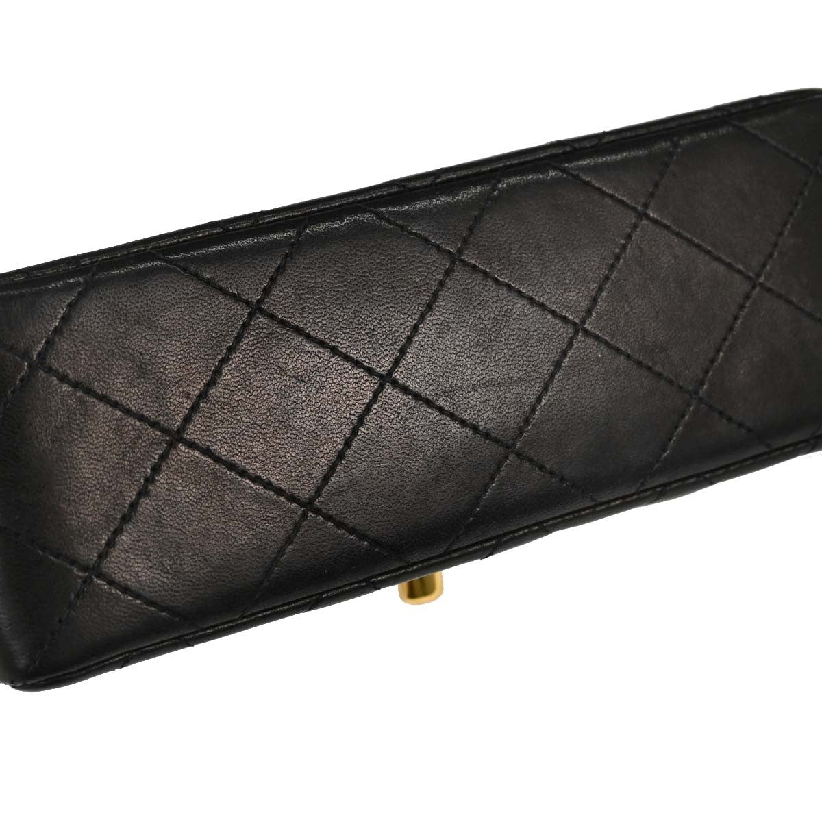 Chanel Black Lambskin Mini Classic Square Flap 17 Shoulder Bag