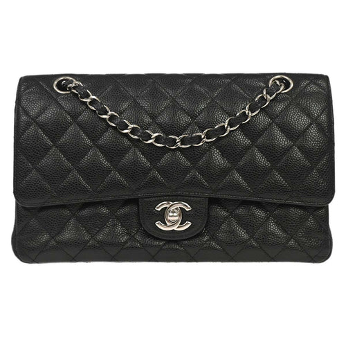 Chanel Black Calfskin Medium Classic Double Flap Shoulder Bag
