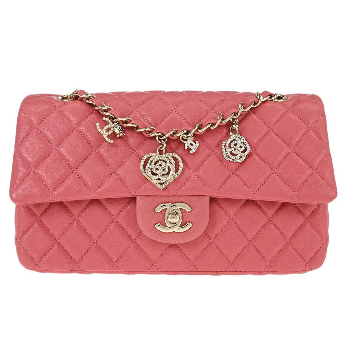Chanel Pink Lambskin Valentine Shoulder Bag