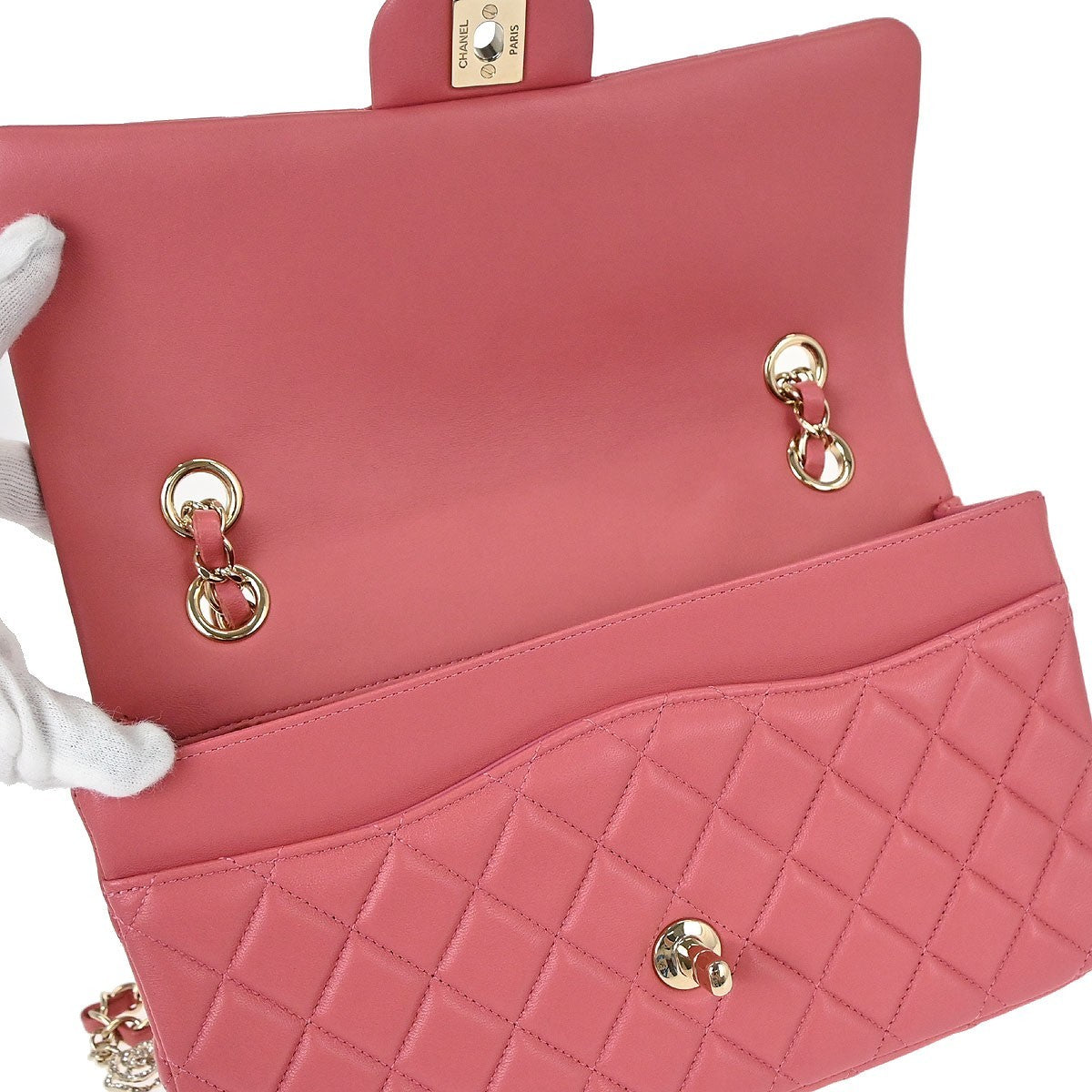 Chanel Pink Lambskin Valentine Shoulder Bag