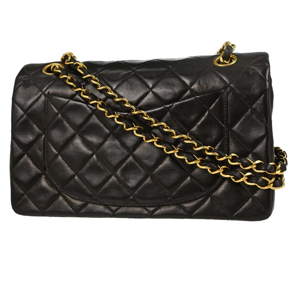 Chanel Black Lambskin Small Classic Double Flap Shoulder Bag