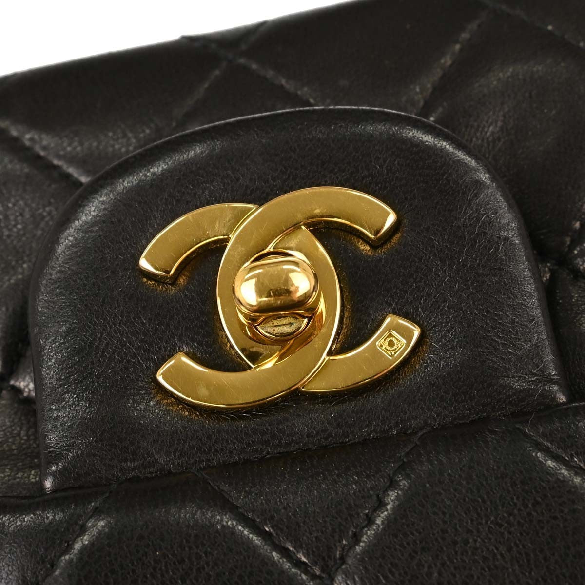 Chanel Black Lambskin Small Classic Double Flap Shoulder Bag