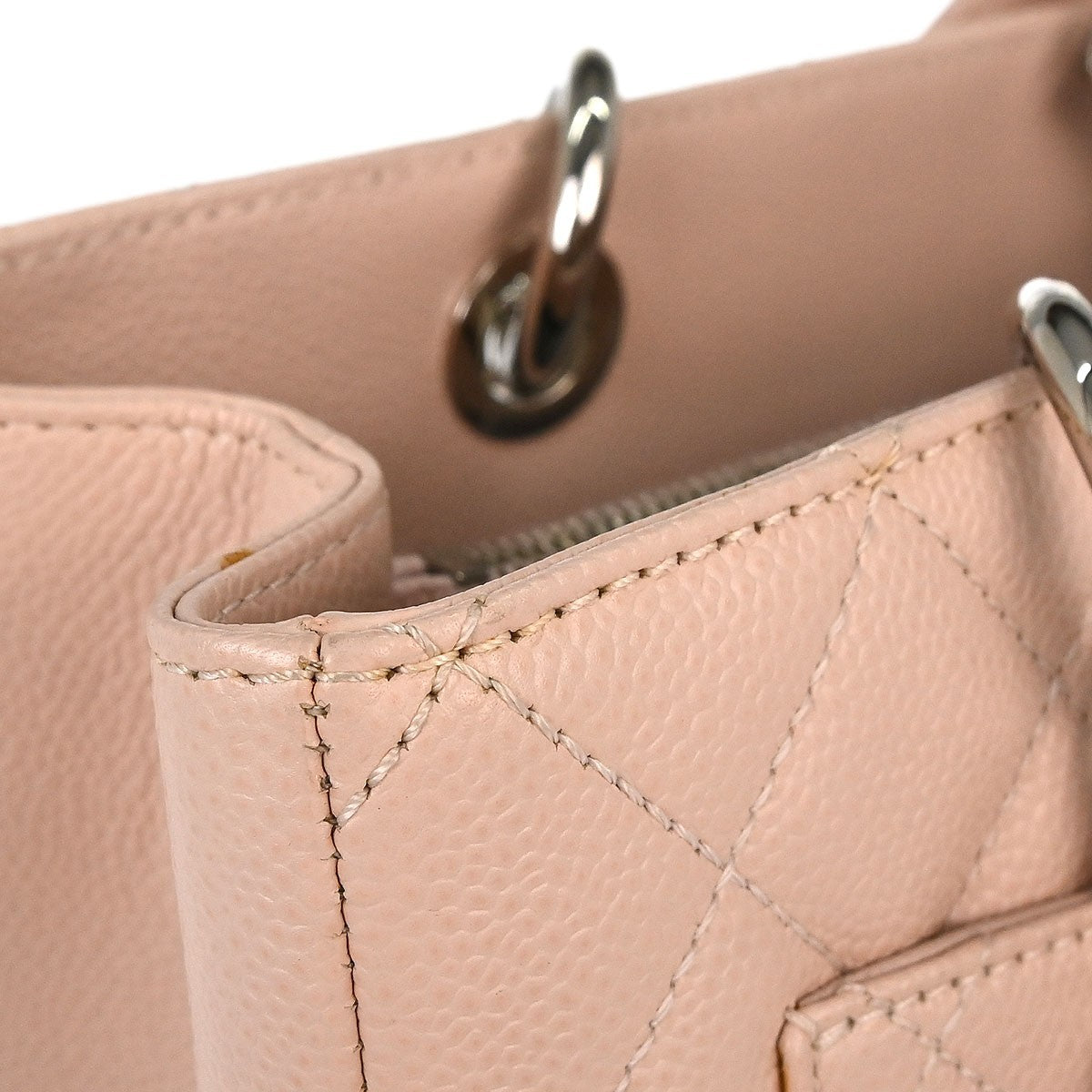 Chanel Light Pink Calfskin Grand Shopping Tote GST Chain Handbag