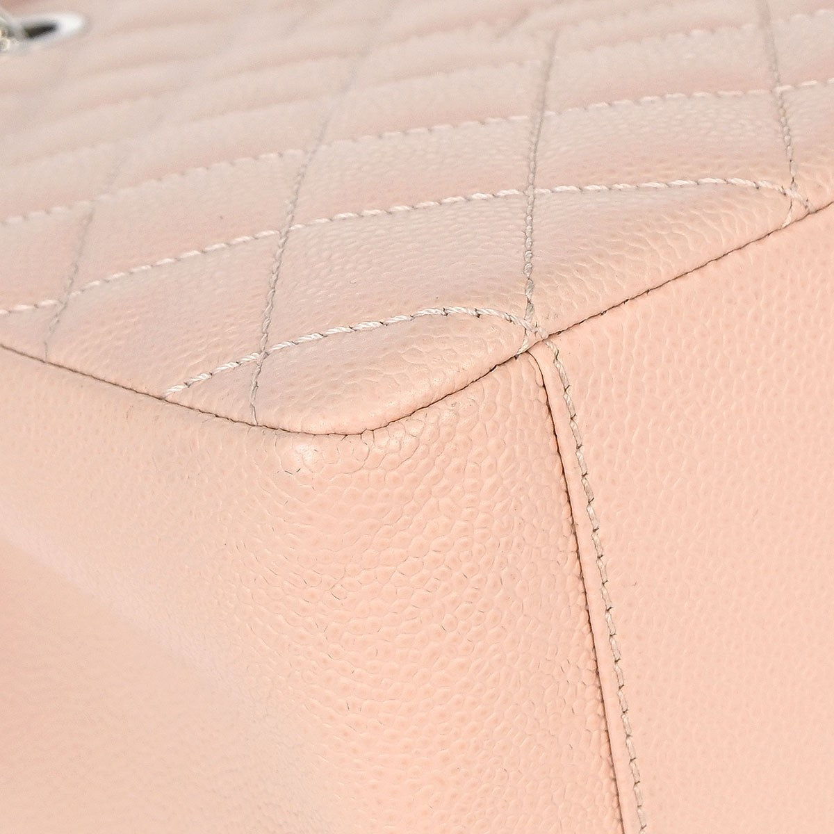 Chanel Light Pink Calfskin Grand Shopping Tote GST Chain Handbag
