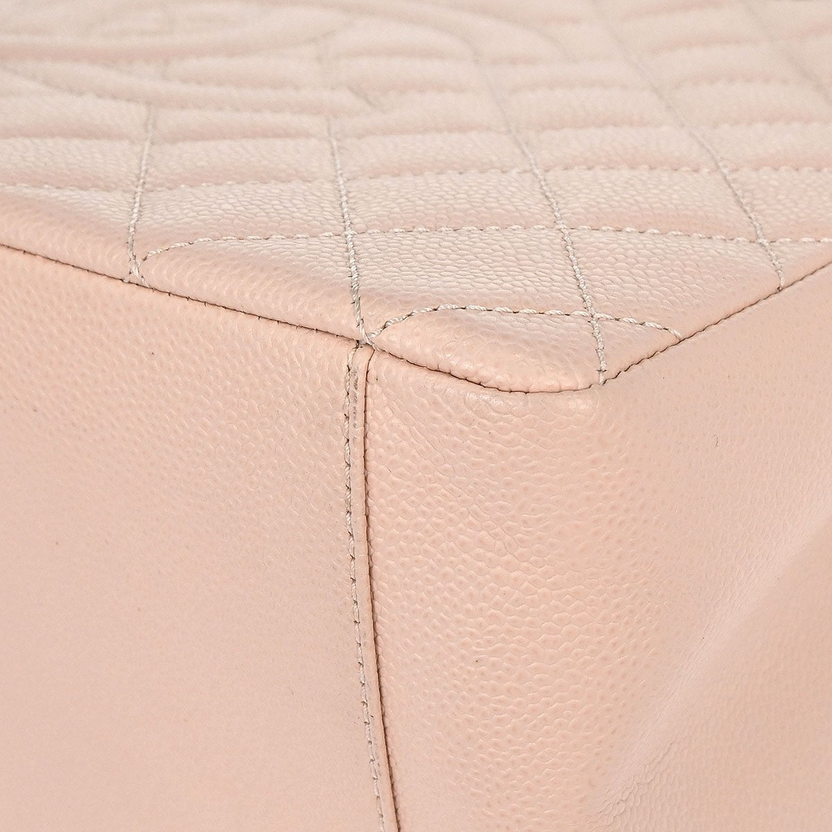 Chanel Light Pink Calfskin Grand Shopping Tote GST Chain Handbag