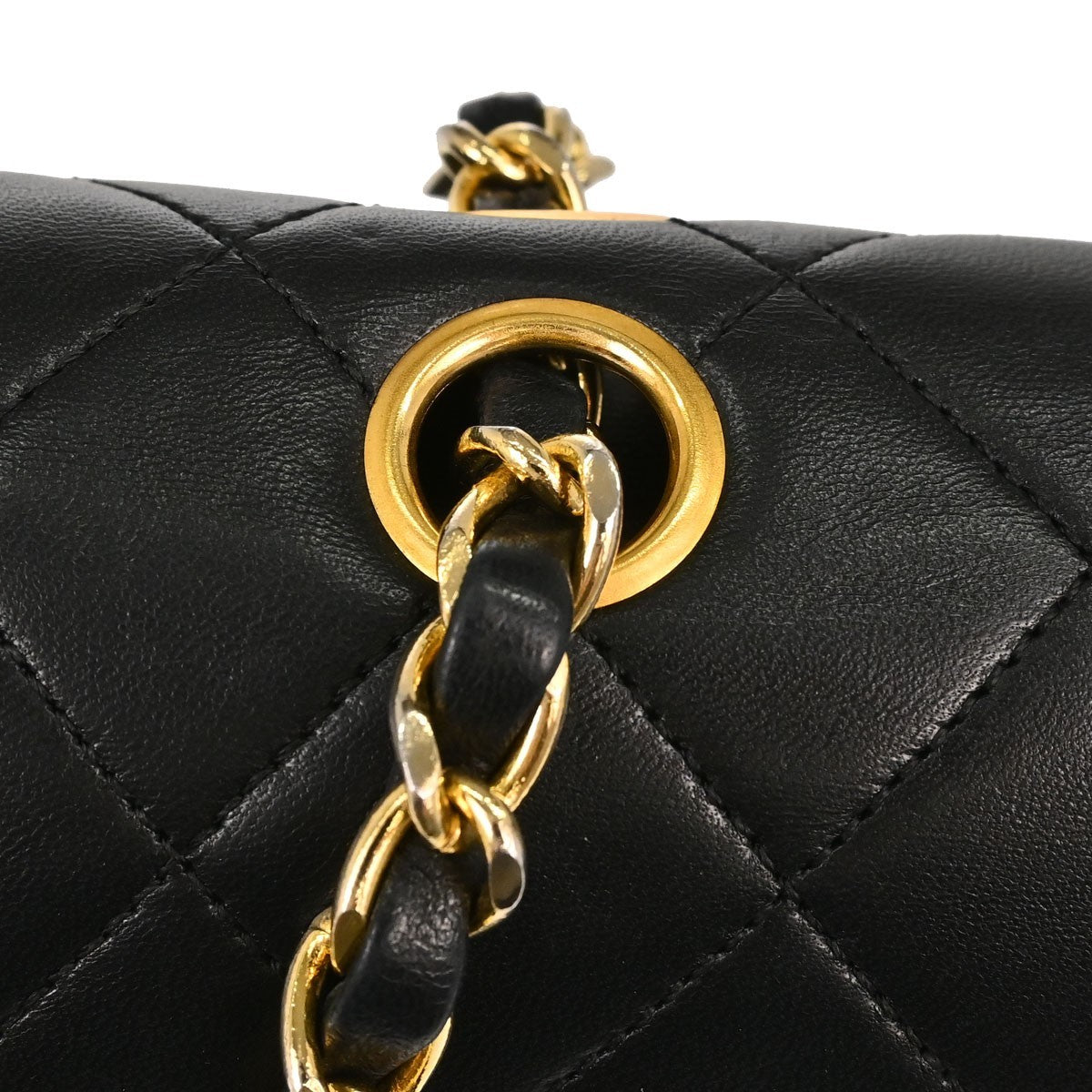 Chanel Black Lambskin Medium Classic Double Flap Shoulder Bag