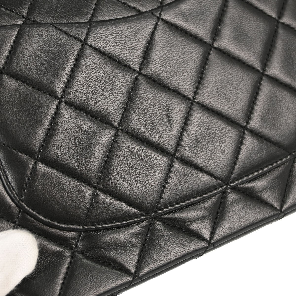 Chanel Black Lambskin Medium Classic Double Flap Shoulder Bag