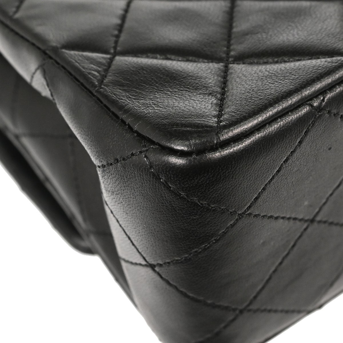 Chanel Black Lambskin Medium Classic Double Flap Shoulder Bag