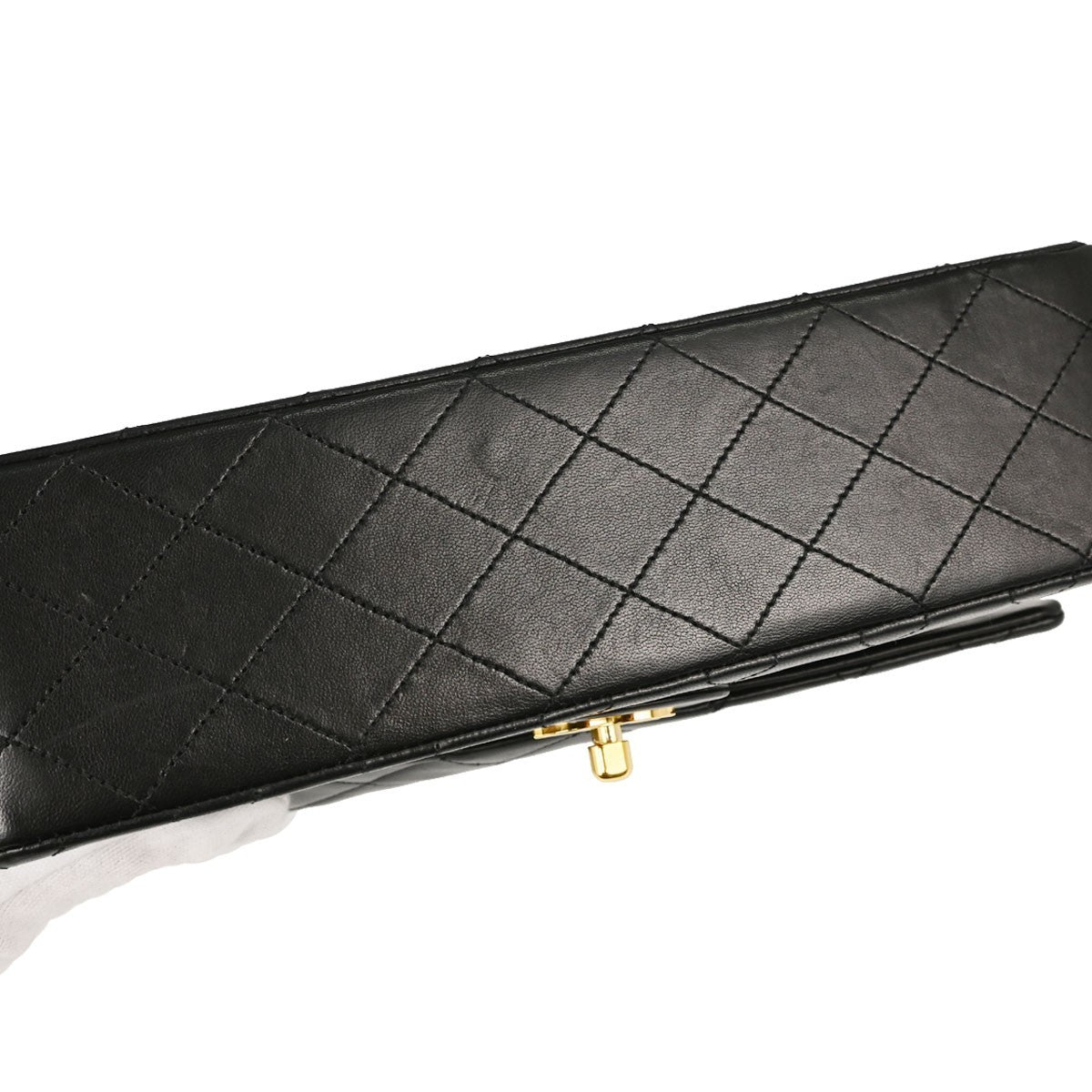 Chanel Black Lambskin Medium Classic Double Flap Shoulder Bag