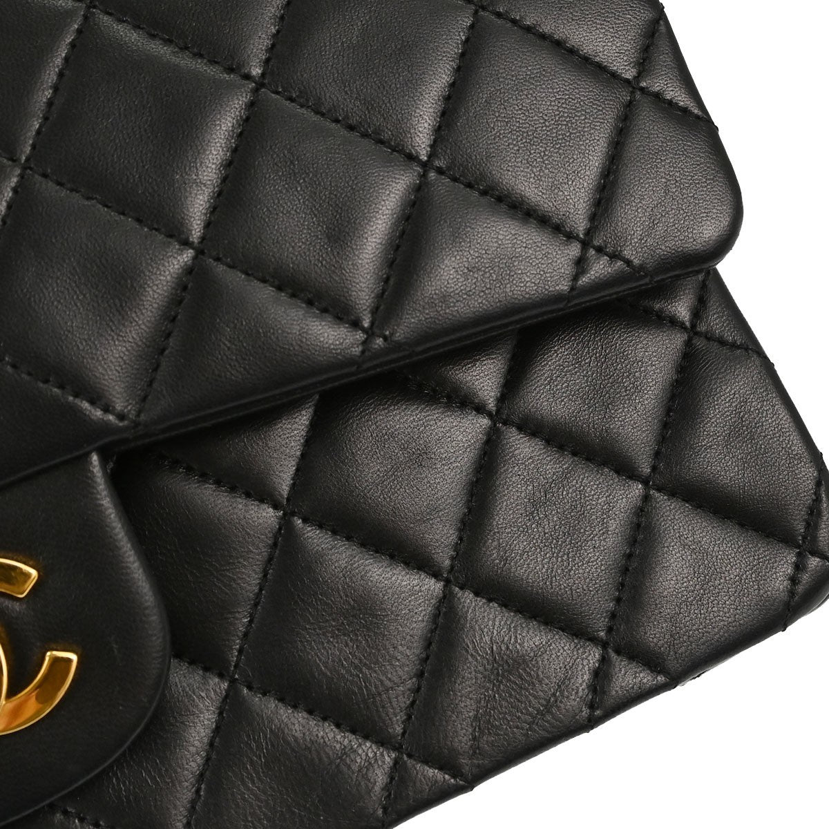 Chanel Black Lambskin Medium Classic Double Flap Shoulder Bag