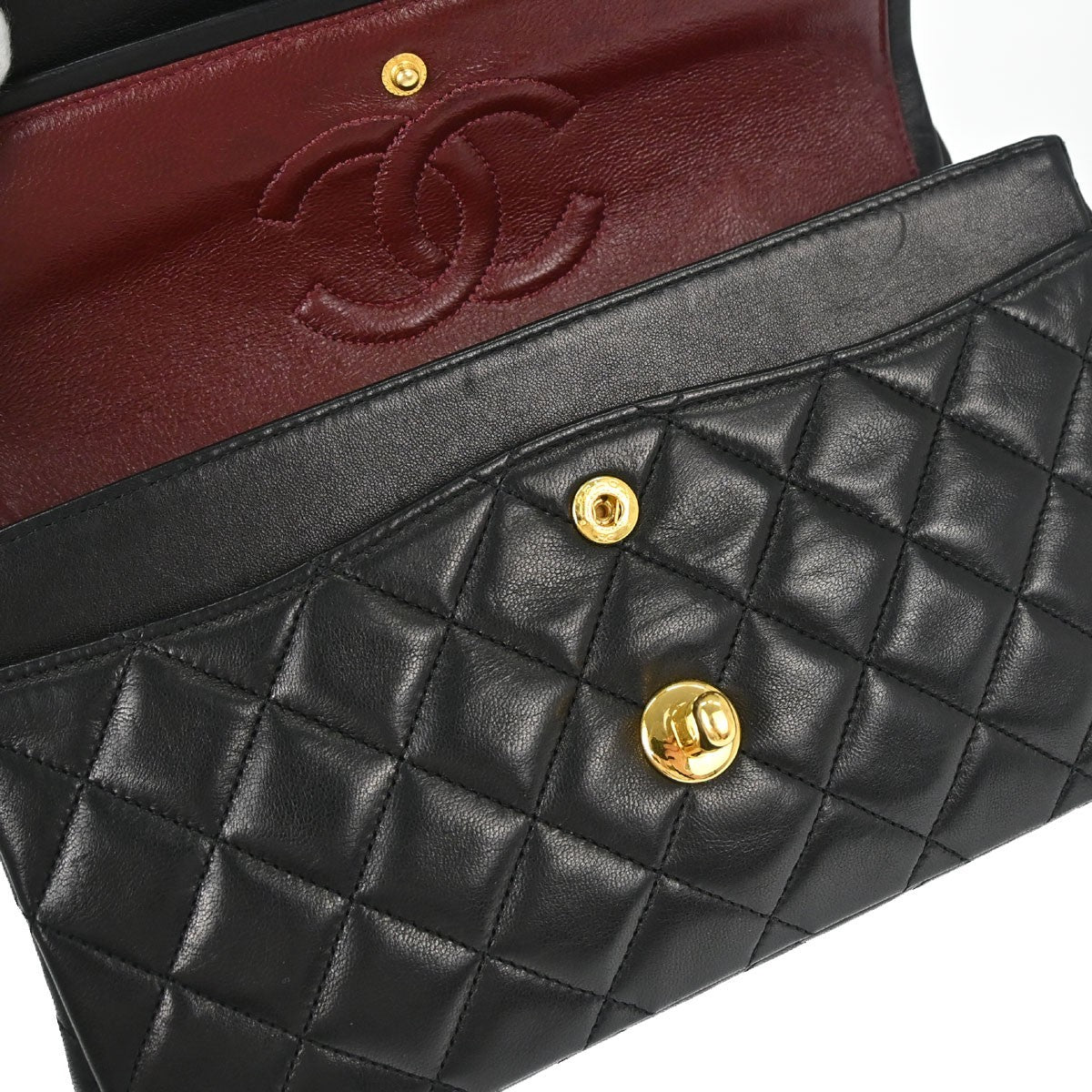 Chanel Black Lambskin Small Classic Double Flap Shoulder Bag