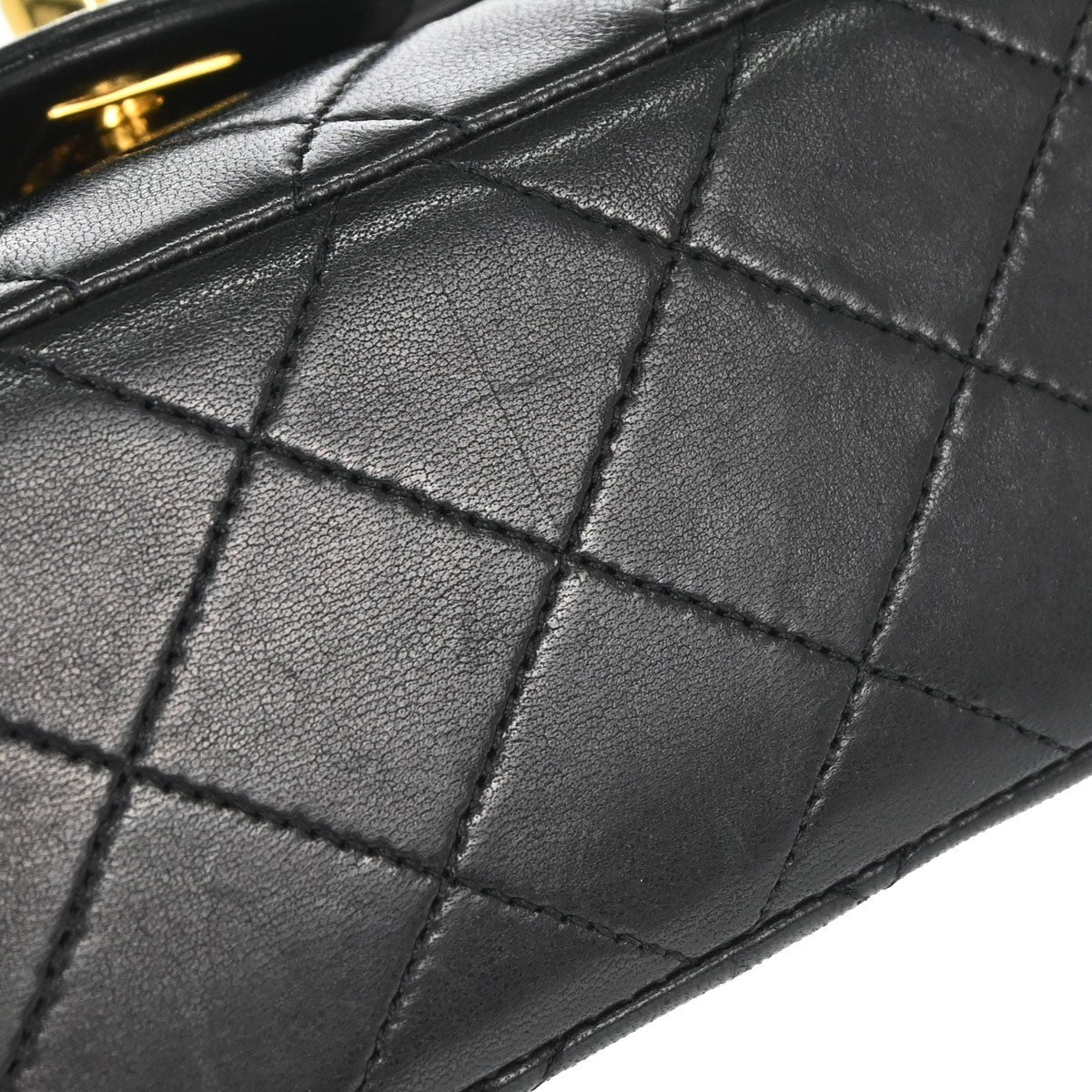 Chanel Black Lambskin Small Classic Double Flap Shoulder Bag