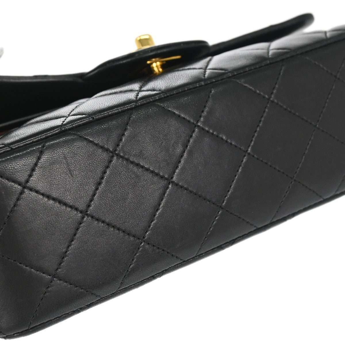 Chanel Black Lambskin Small Classic Double Flap Shoulder Bag