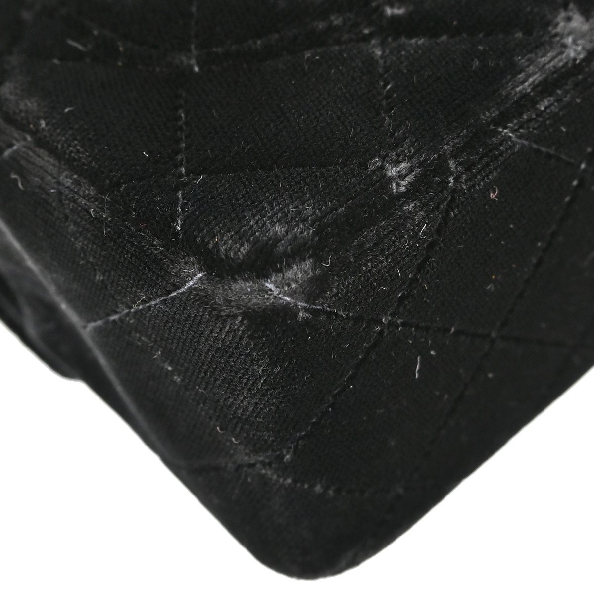 Chanel Black Velvet Mini Classic Square Flap 17 Shoulder Bag