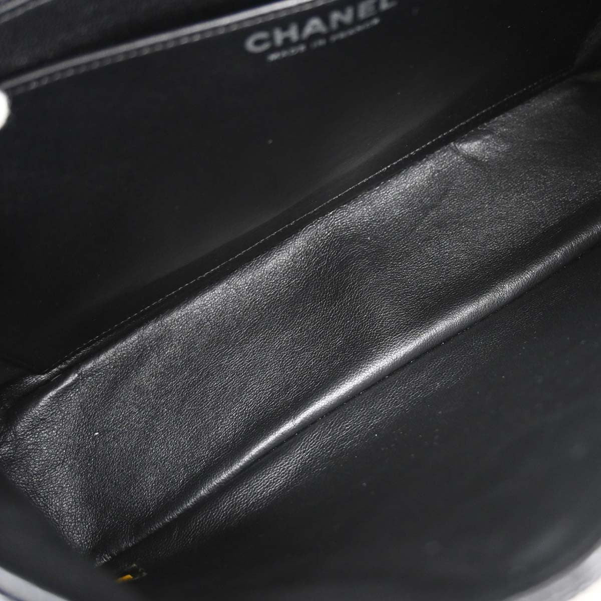 Chanel Black Calfskin Jumbo Classic Flap Shoulder Bag