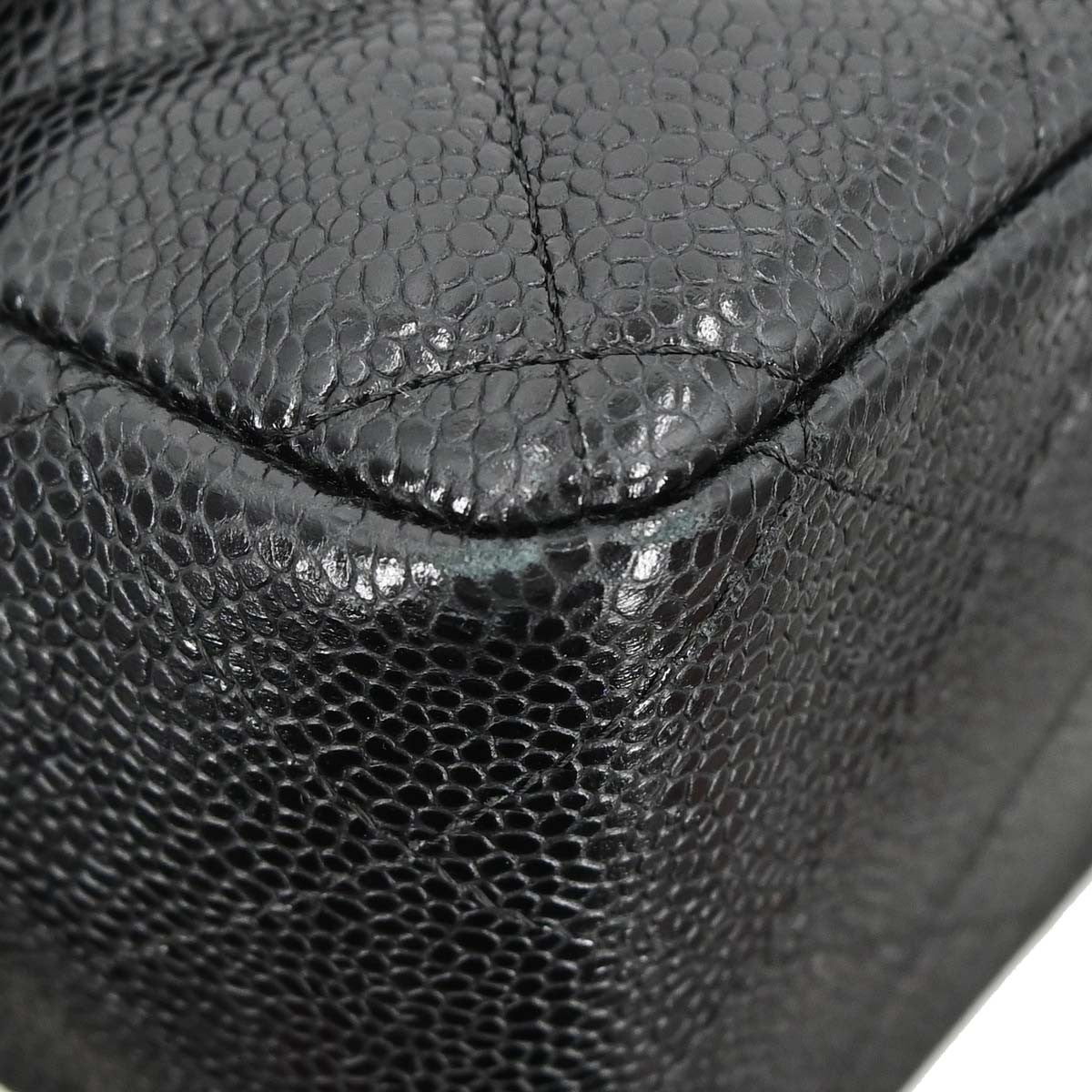 Chanel Black Calfskin Jumbo Classic Flap Shoulder Bag