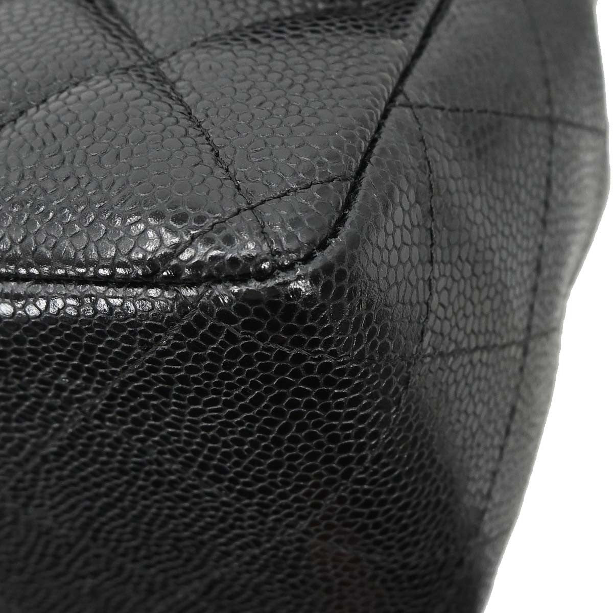 Chanel Black Calfskin Jumbo Classic Flap Shoulder Bag