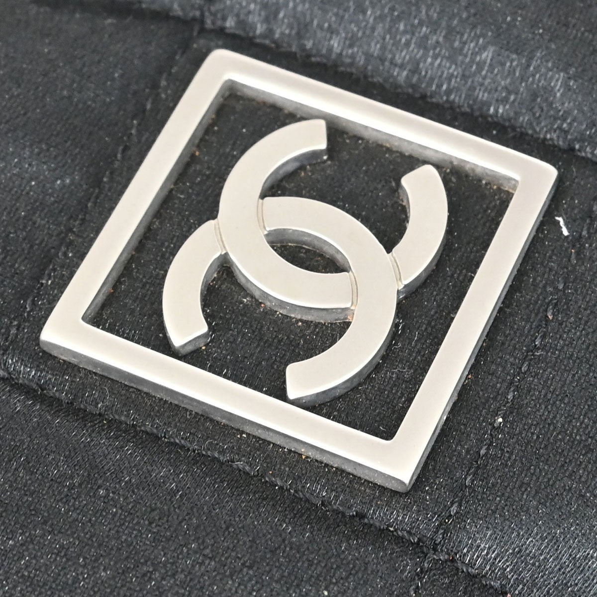 Chanel Black Nylon Choco Bar Sport Line Duffle Handbag