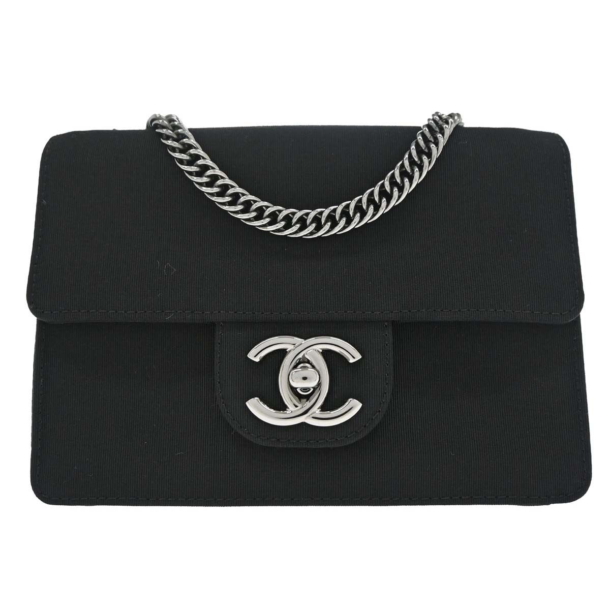 Chanel Black Canvas Classic Single Flap Shoulder Bag
