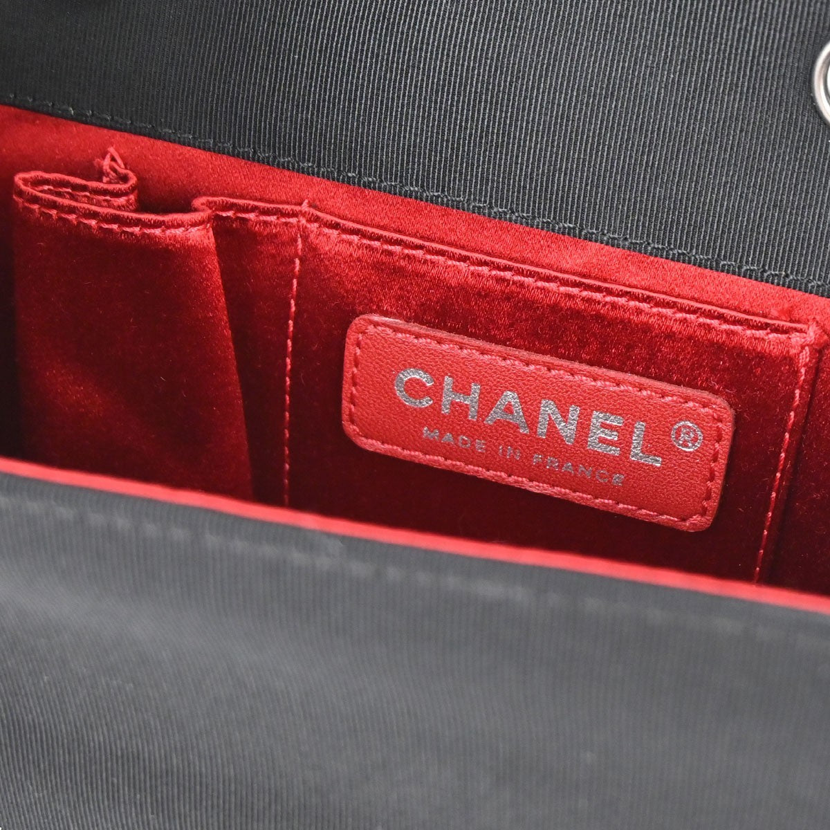 Chanel Black Canvas Classic Single Flap Shoulder Bag