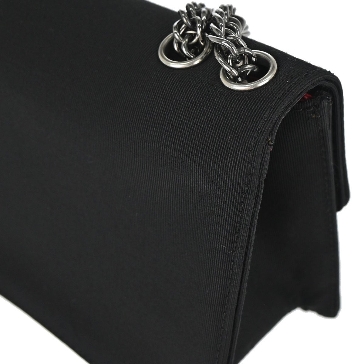 Chanel Black Canvas Classic Single Flap Shoulder Bag