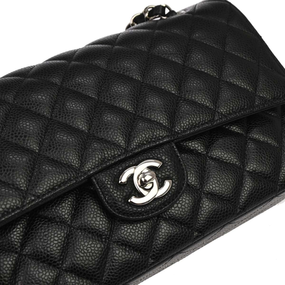 Chanel Black Calfskin Medium Classic Double Flap Shoulder Bag