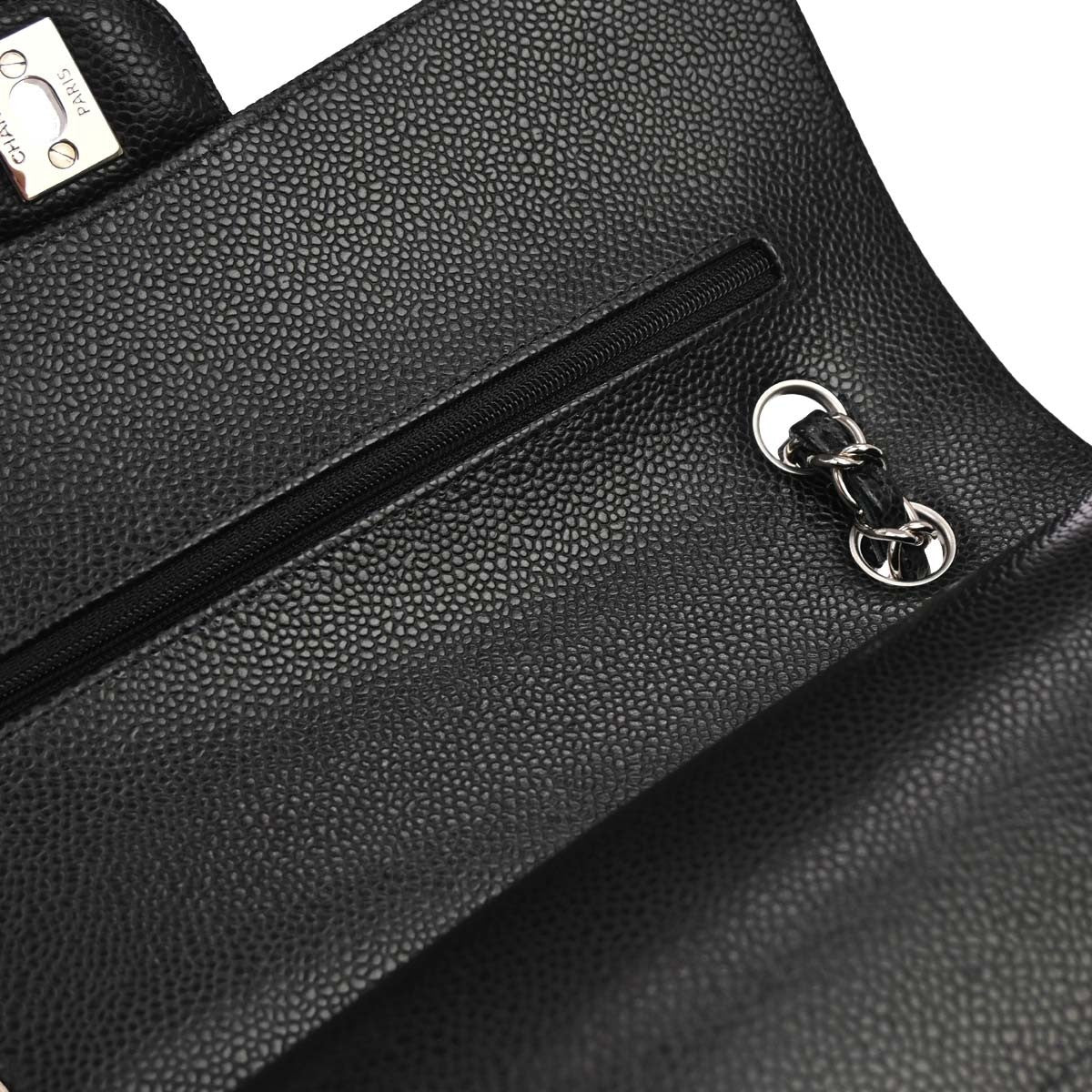 Chanel Black Calfskin Medium Classic Double Flap Shoulder Bag