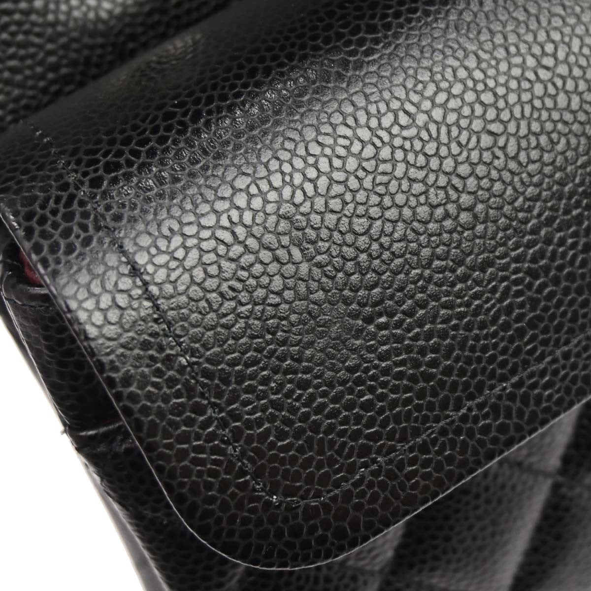 Chanel Black Calfskin Medium Classic Double Flap Shoulder Bag