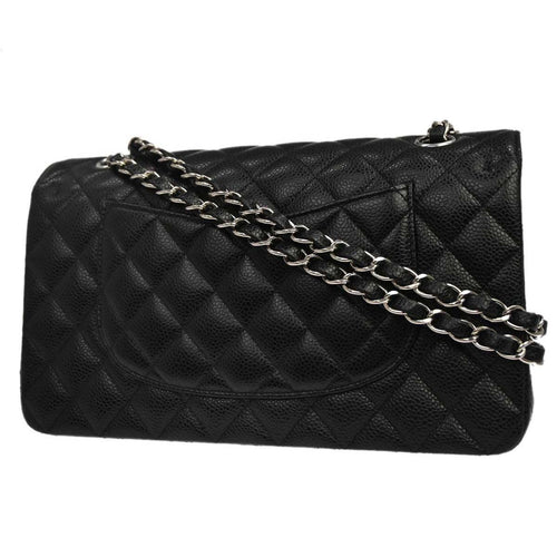 Chanel Black Calfskin Medium Classic Double Flap Shoulder Bag