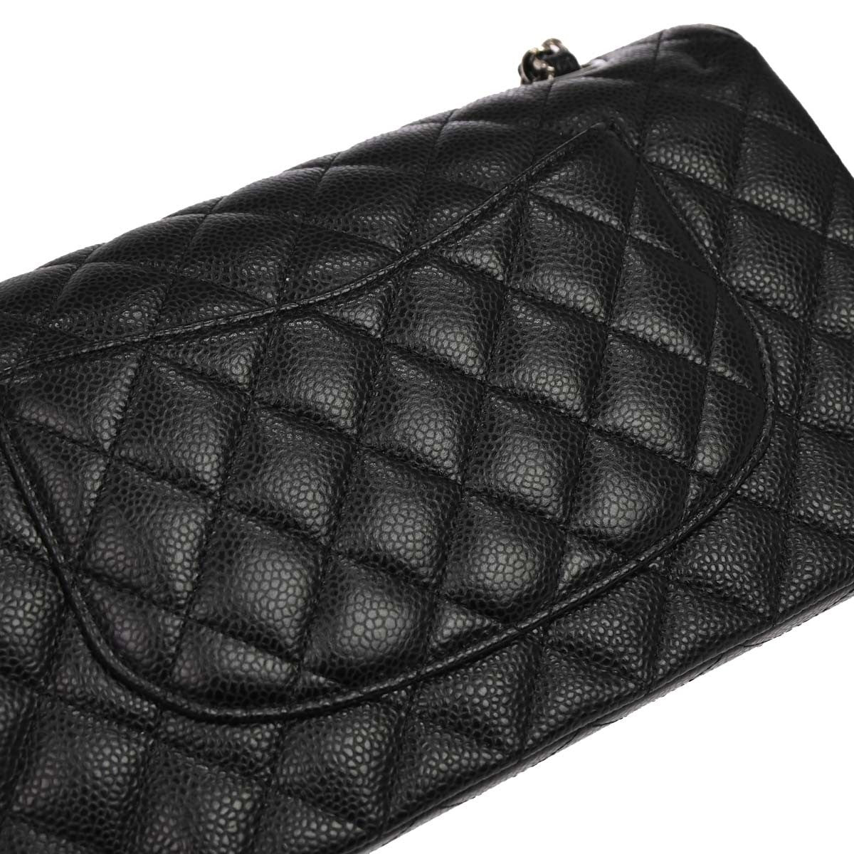 Chanel Black Calfskin Medium Classic Double Flap Shoulder Bag