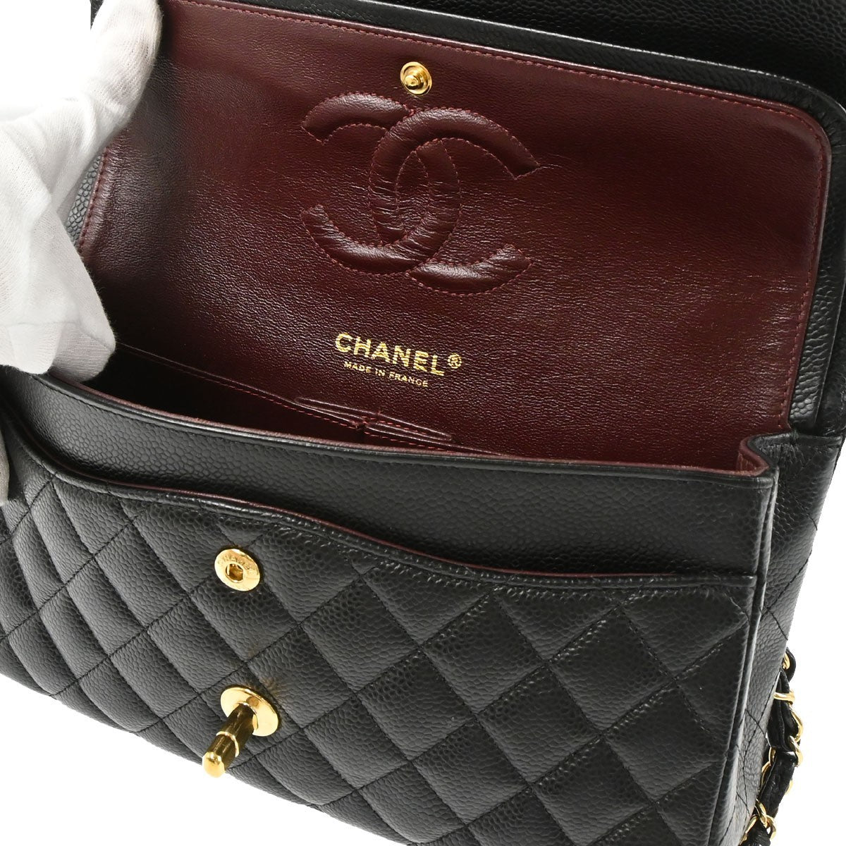 Chanel Black Calfskin Medium Classic Double Flap Shoulder Bag