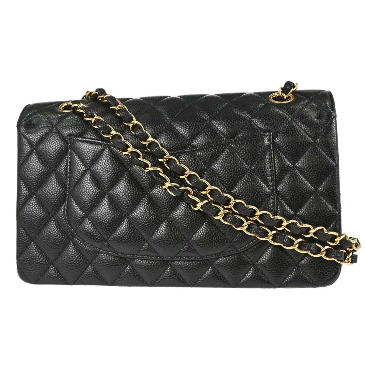 Chanel Black Calfskin Medium Classic Double Flap Shoulder Bag