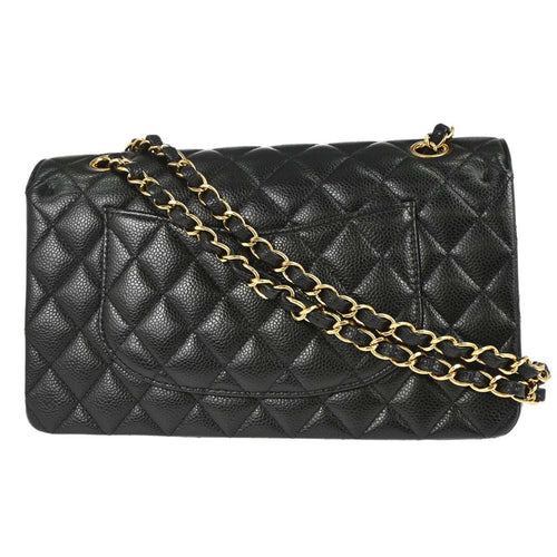 Chanel Black Calfskin Medium Classic Double Flap Shoulder Bag