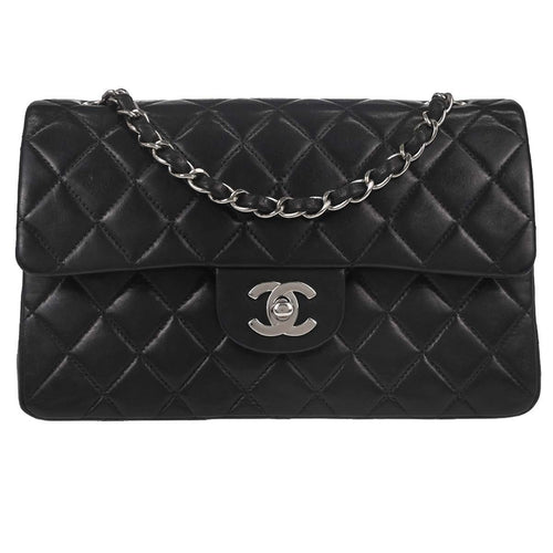 Chanel Black Lambskin Small Classic Double Flap Shoulder Bag