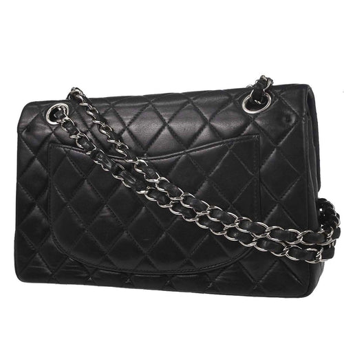 Chanel Black Lambskin Small Classic Double Flap Shoulder Bag
