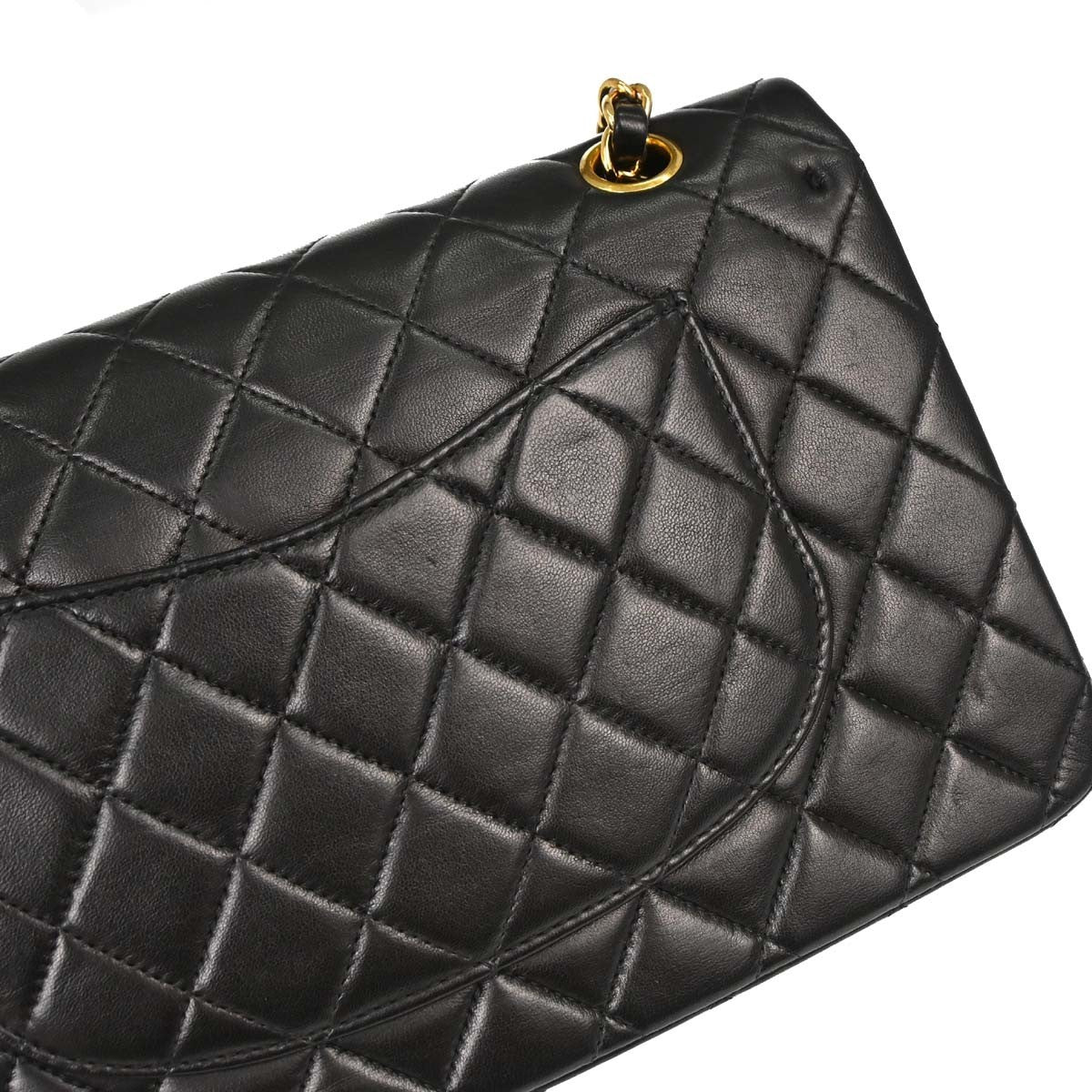 Chanel Black Lambskin Medium Classic Double Flap Shoulder Bag