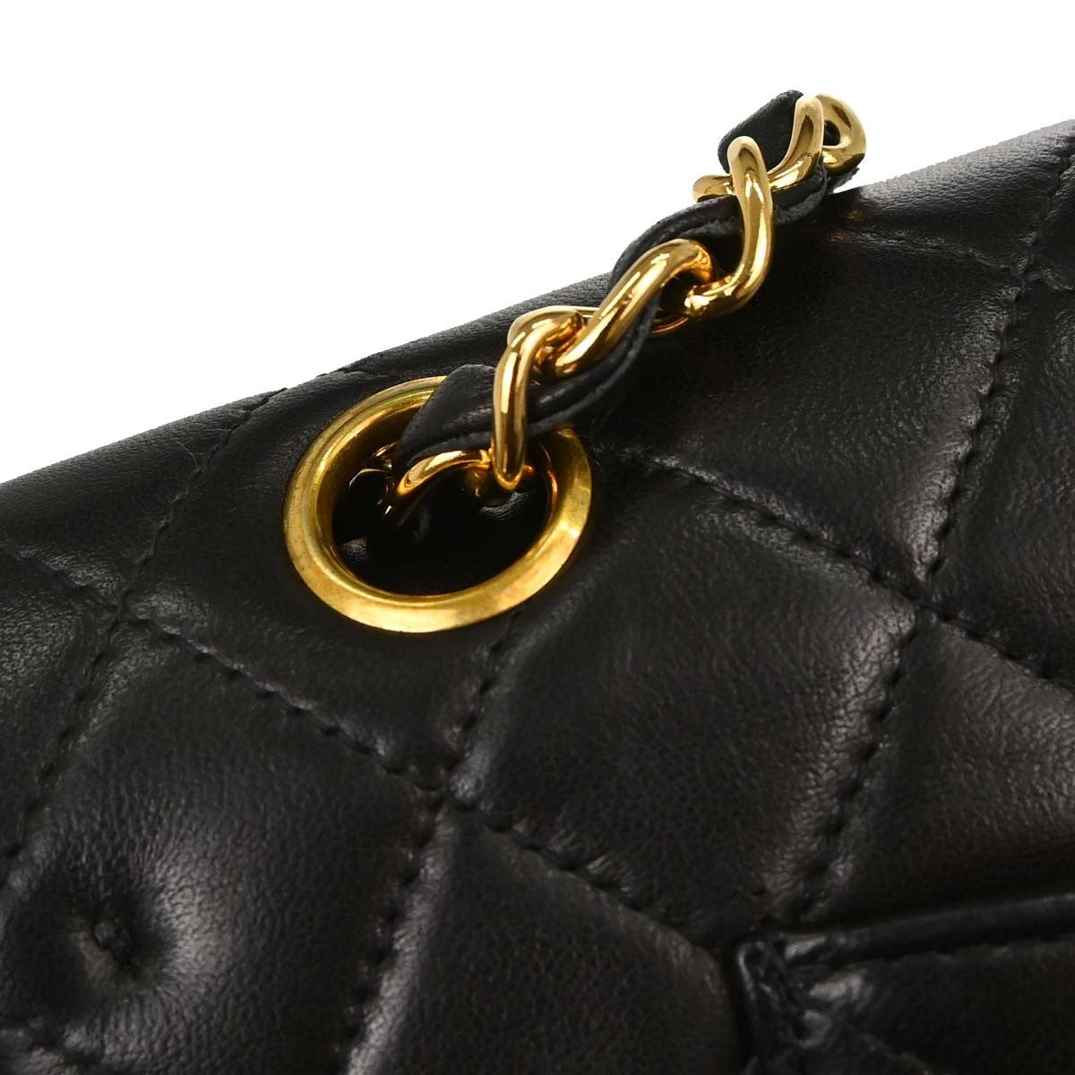 Chanel Black Lambskin Medium Classic Double Flap Shoulder Bag