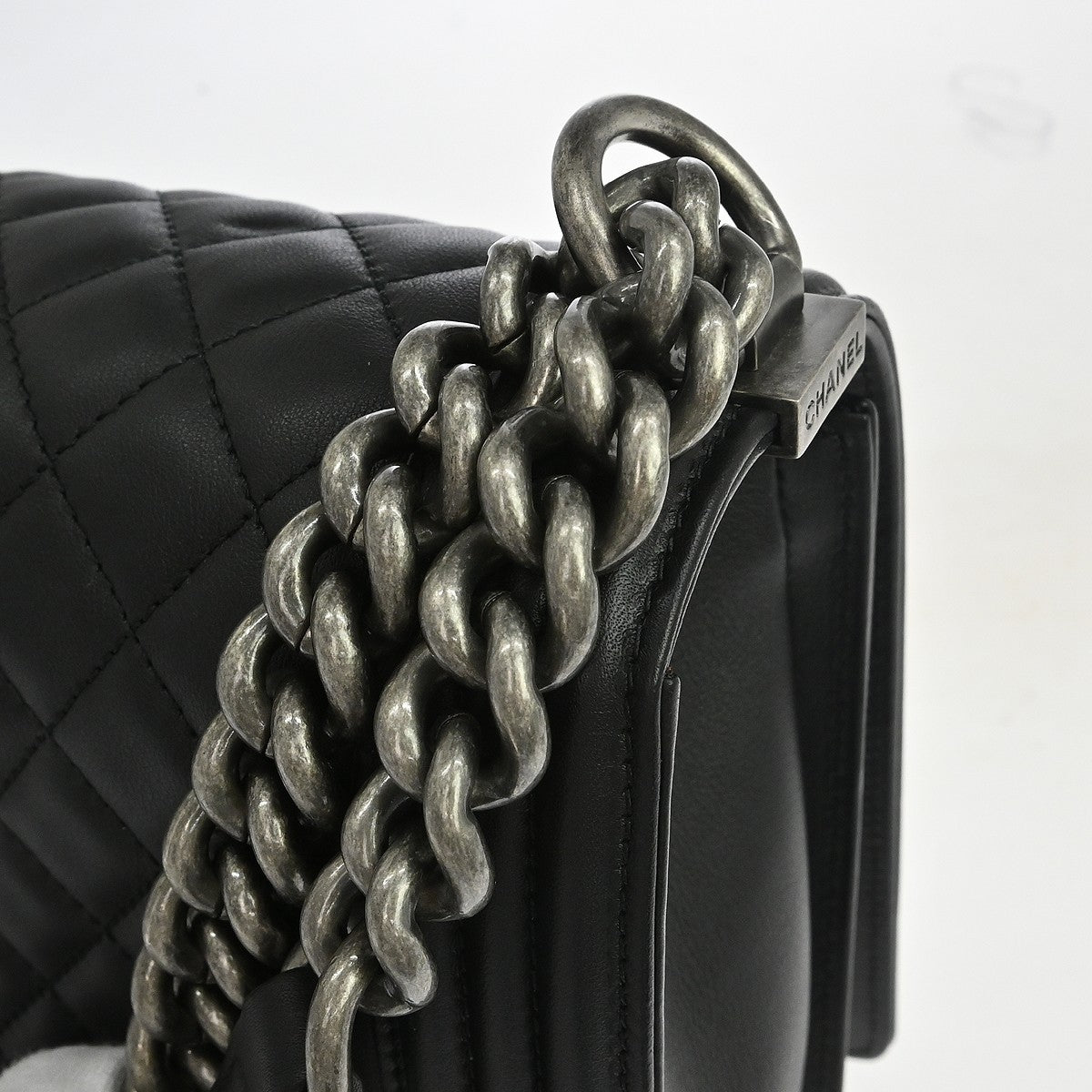 Chanel Boy Black Lambskin New Medium Shoulder Bag
