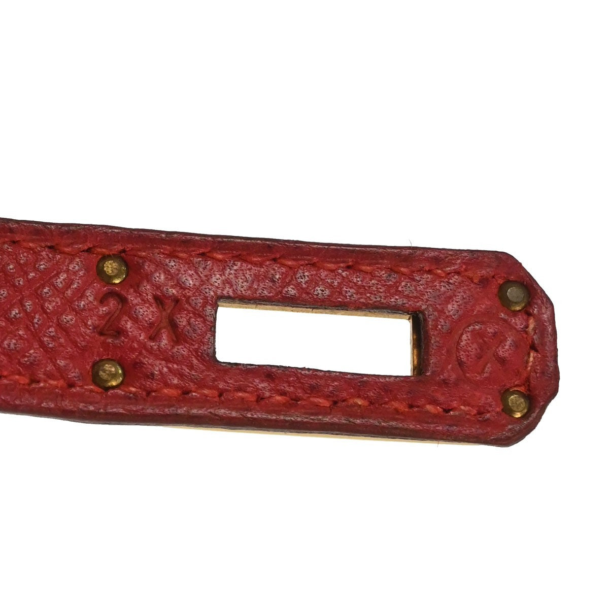 Hermès Vermilion Courchevel Banana Kelly Clutch Bag