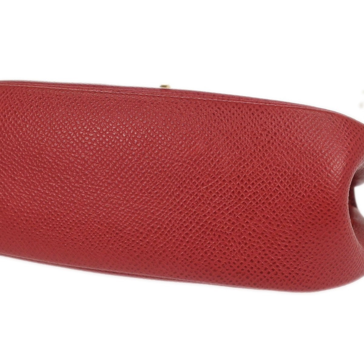 Hermès Vermilion Courchevel Banana Kelly Clutch Bag