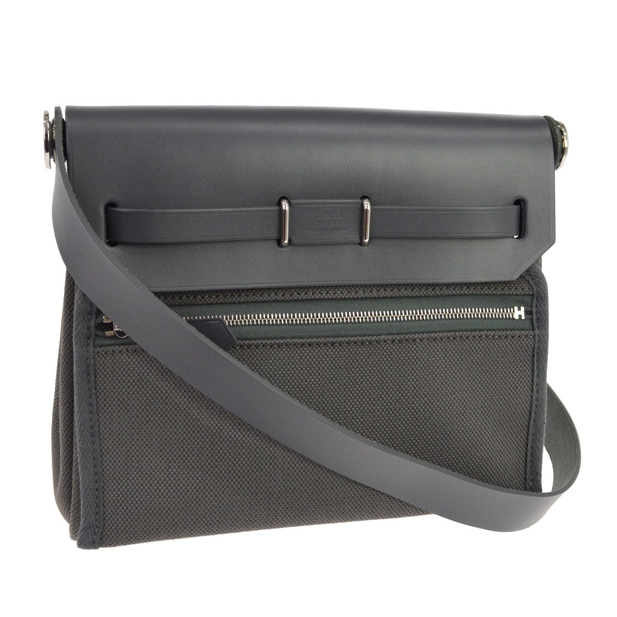 Hermès Ardoise Toile H Herbag Zip 20 Retourne