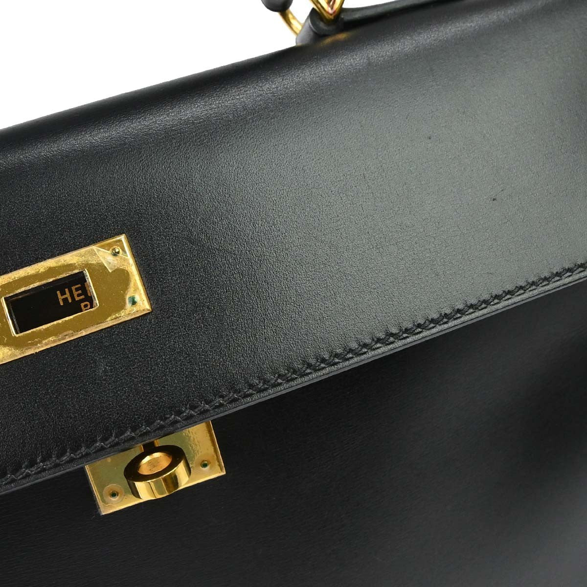 Hermès Black Box Calf Kelly 35 Retourne 2way Handbag