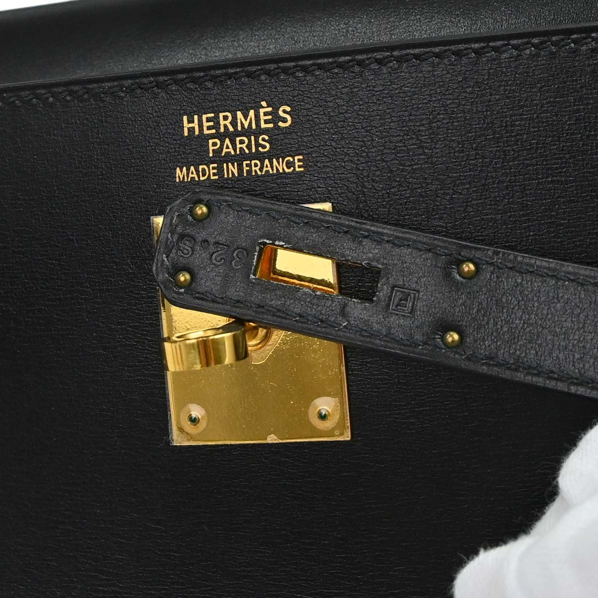 Hermès Black Box Calf Kelly 35 Retourne 2way Handbag