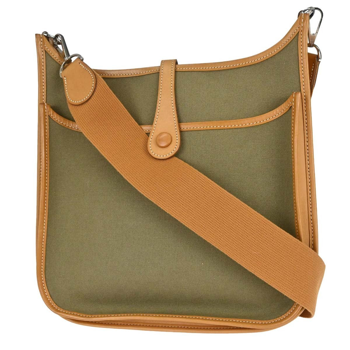Hermès Natural Khaki Barenia Toile Officier Evelyne 2 29 PM