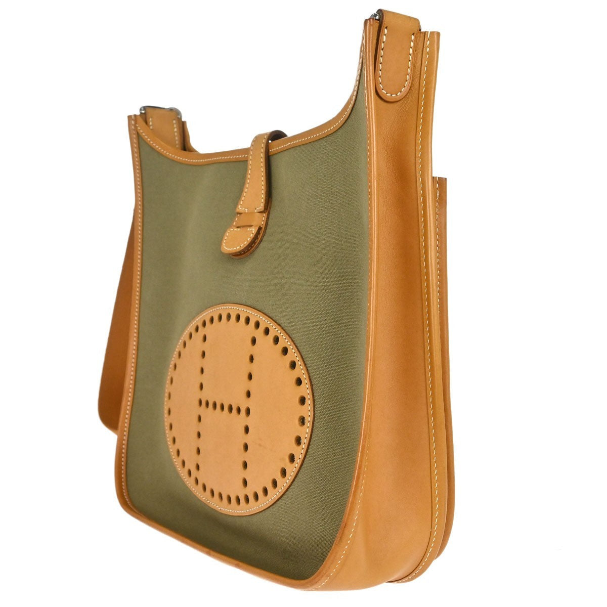 Hermès Natural Khaki Barenia Toile Officier Evelyne 2 29 PM