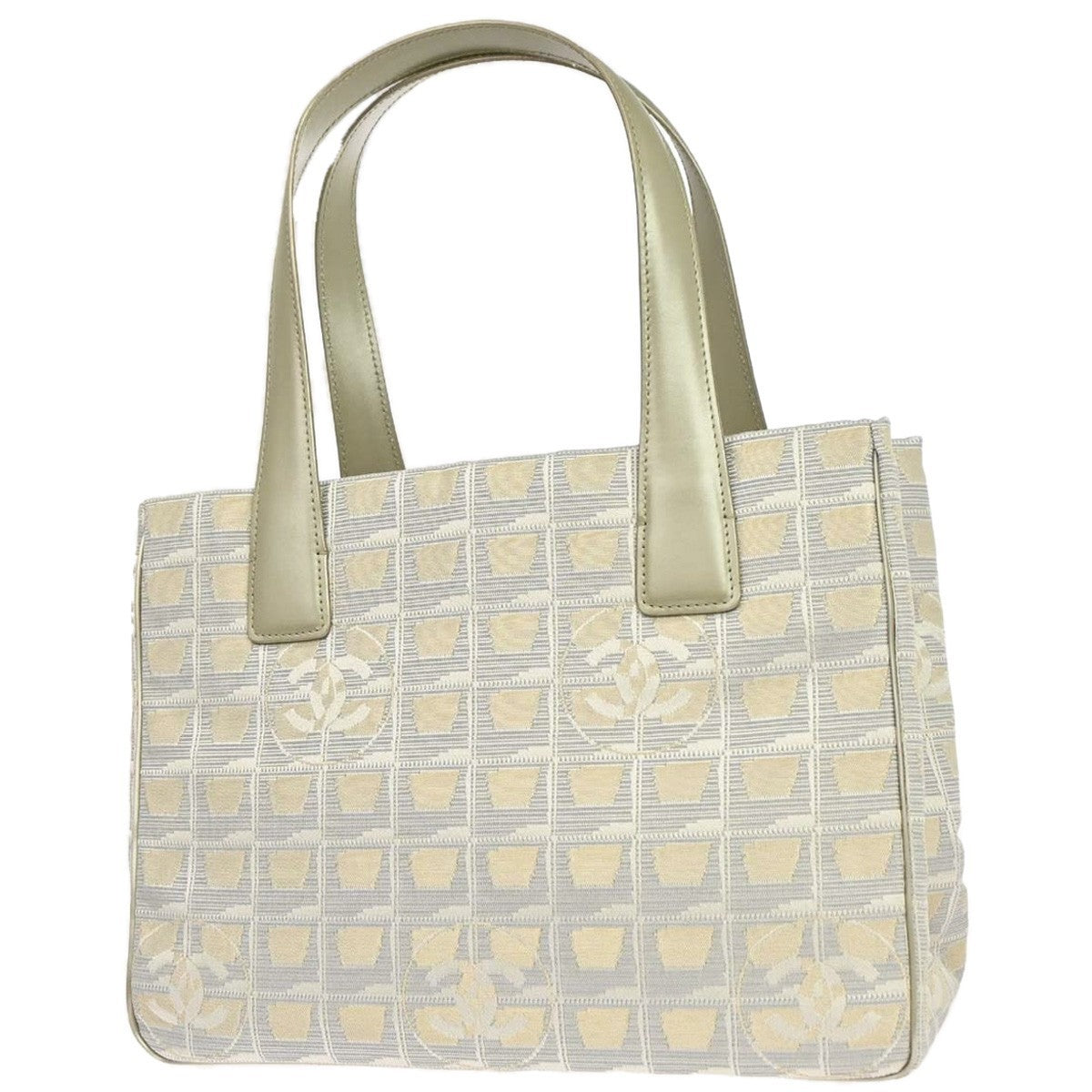 Chanel Gold Jacquard Nylon Travel Line Tote Handbag
