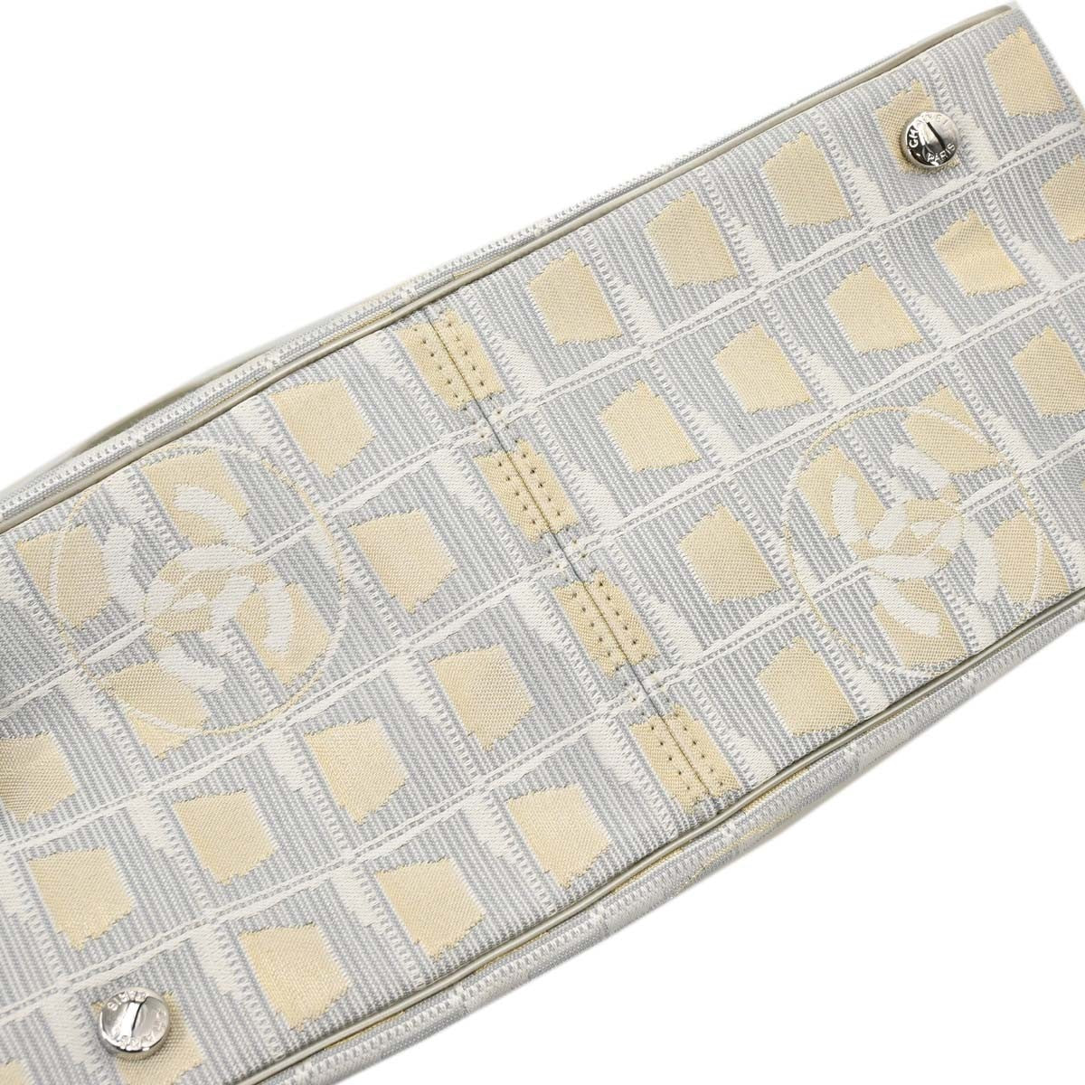 Chanel Gold Jacquard Nylon Travel Line Tote Handbag